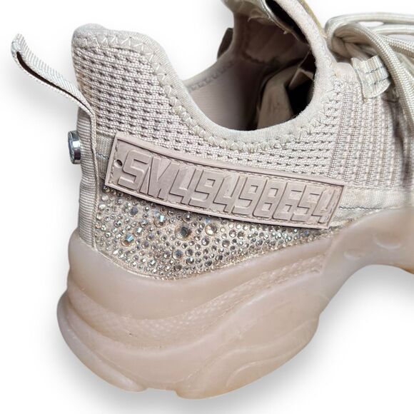 Steve Madden Maxima SM NY90 Gem Studded Beige & Gold Shoes Women’s Size 9M - Picture 10 of 16